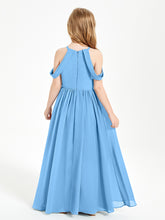 Dreamy Off the Shoulder Bridesmaid Gown for Junior Blue