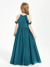 Dreamy Off the Shoulder Bridesmaid Gown for Junior Ink Blue