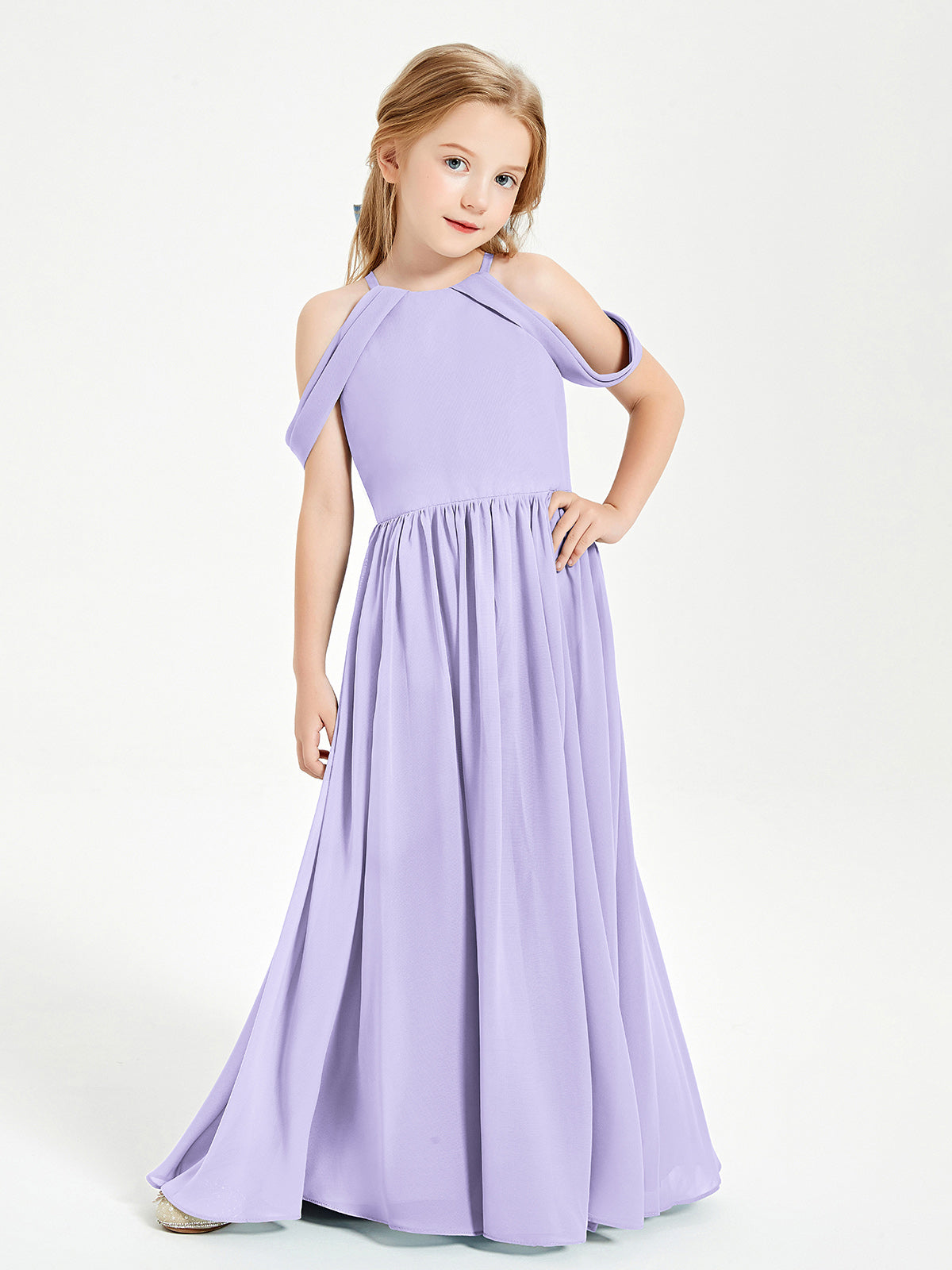 BABARONI Dreamy Off the Shoulder Bridesmaid Gown for Junior Lilac, Lilac / J4