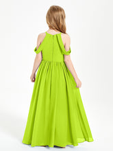 Dreamy Off the Shoulder Bridesmaid Gown for Junior Lime Green