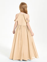 Dreamy Off the Shoulder Bridesmaid Gown for Junior Peach