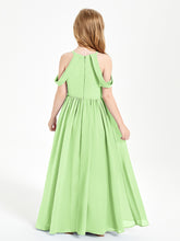 Dreamy Off the Shoulder Bridesmaid Gown for Junior Sage
