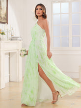 One-Shoulder Chiffon Max Dresses with Slit Sage Dream