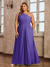 One-Shoulder Chiffon Max Dresses with Slit-Regency Plus Size