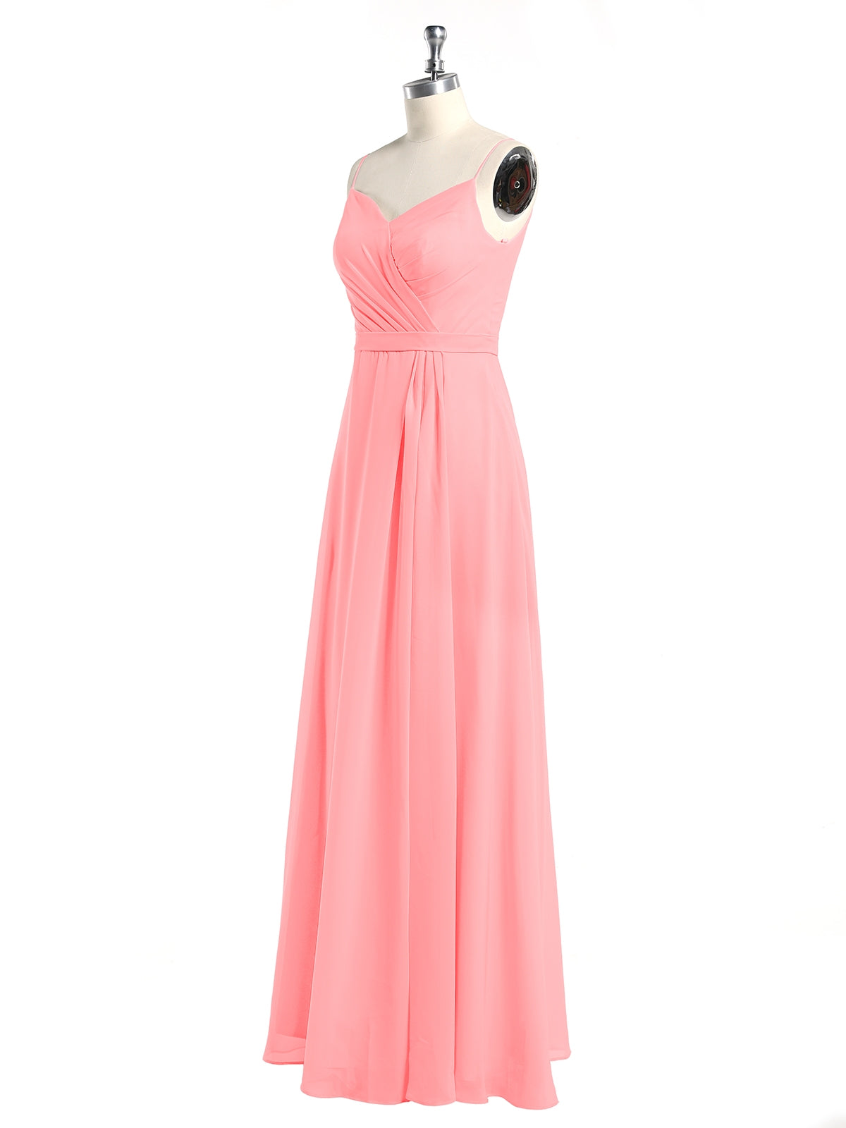 Spaghetti Strap Chiffon Dresses with Shoulder Ruffles Flamingo Plus Size