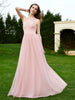 Lace Tulle Bridesmaid Gown Halter Neckline Dusty Rose