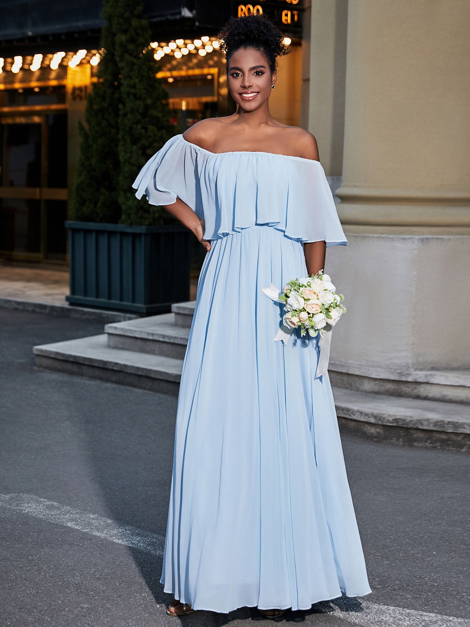 ivory and blue bridesmaid dresses Mismatched Blue Floral Bridesmaid Dresses