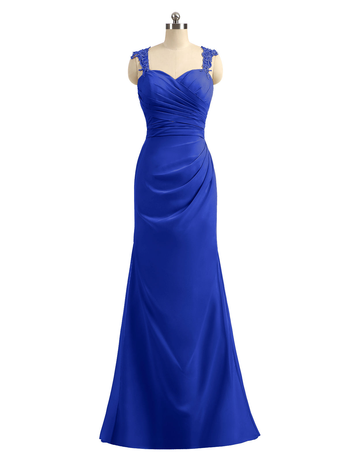 BABARONI Lace Appliqued Strap Sheath Open Back Dress Royal Blue, Royal Blue / US0 BABARONI Lace Appliqued Strap Sheath Open Back Dress Royal Blue, Royal Blue / US0