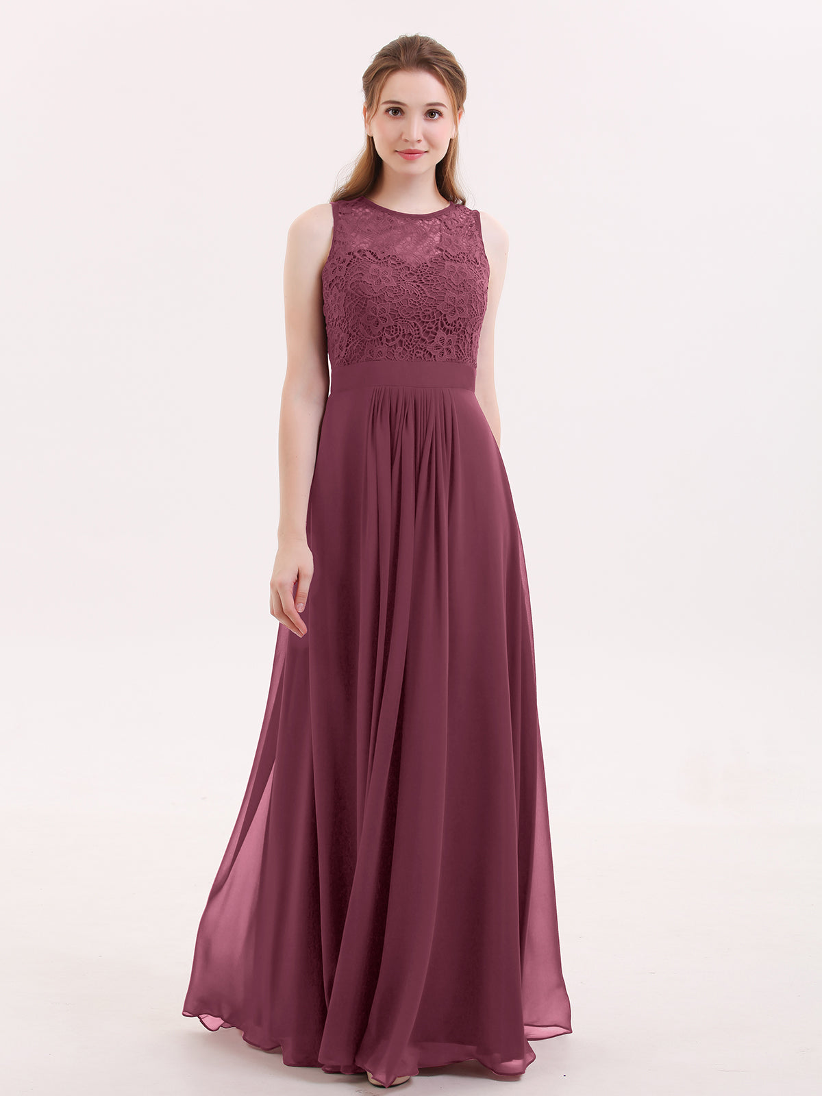 Sweetheart Chiffon Long DressES with Zipper Back Mulberry Plus Size