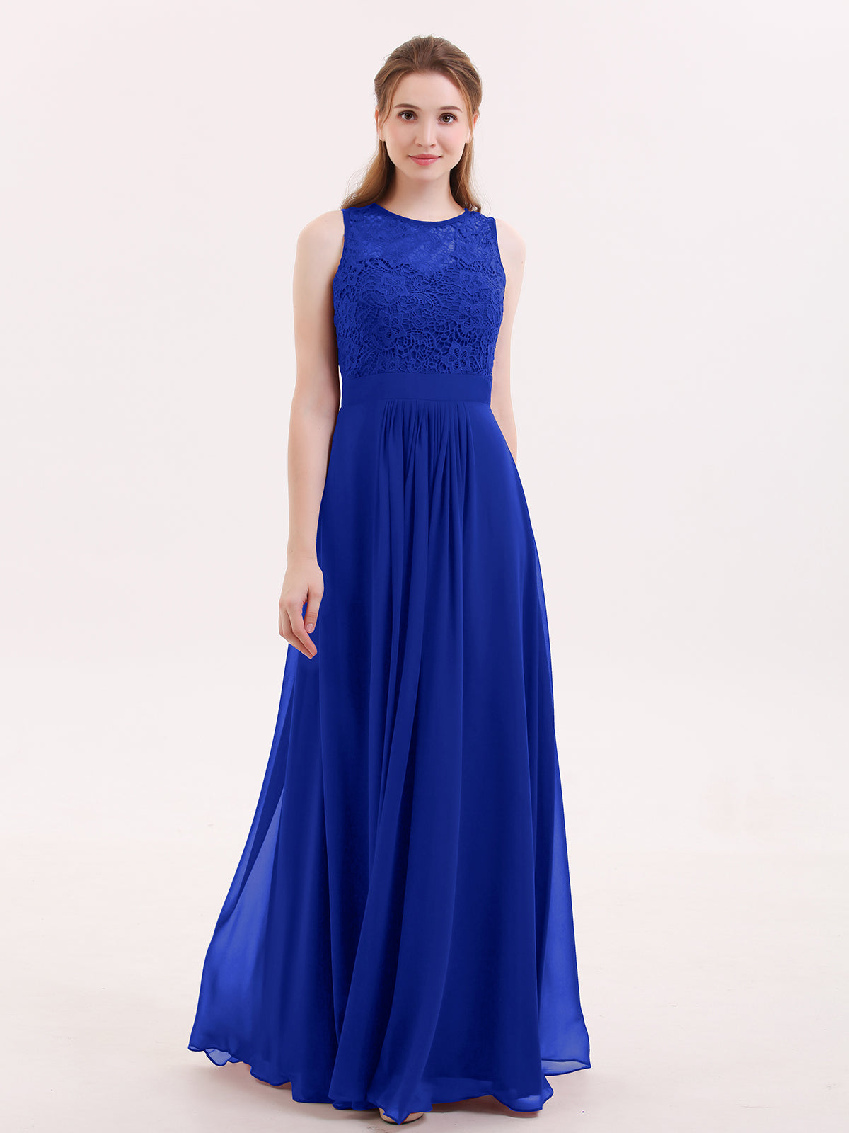blue dress for baby girl BABARONI Lace and Chiffon Dress with Zipper Back Royal Blue, Royal Blue / US0