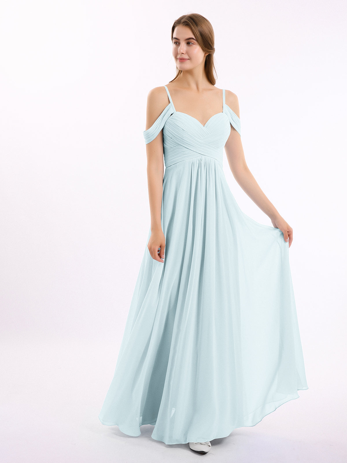 Off The Shoulder Chiffon Dresses with Spaghetti Straps Tahiti