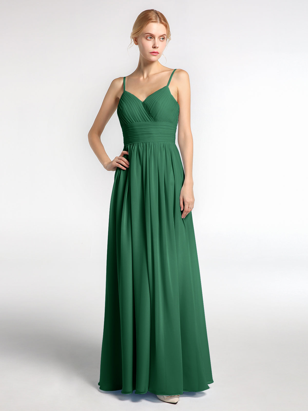 A-line Square Floor length Jersey Gown Dark Green Plus Size