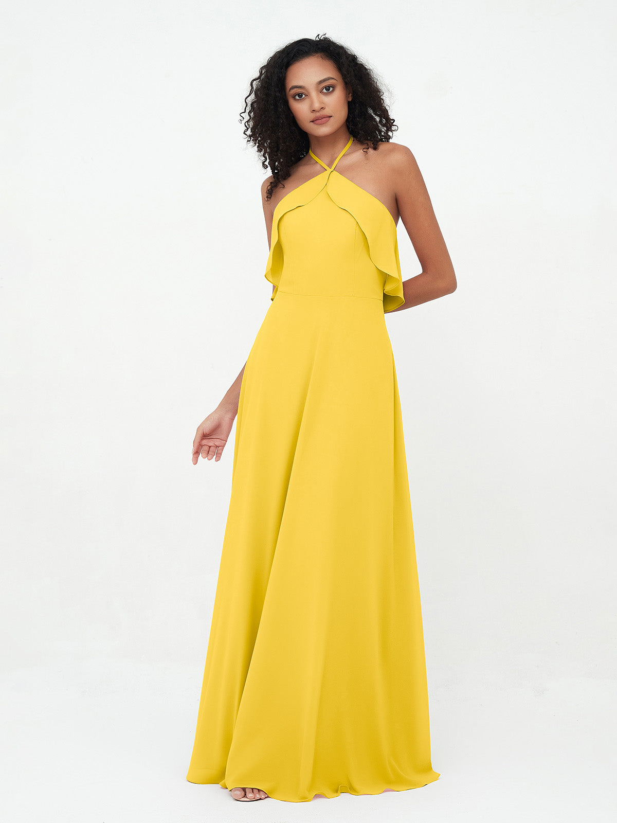 Long Chiffon Strapless Gowns with Sweethart Marigold Plus Size main image 1