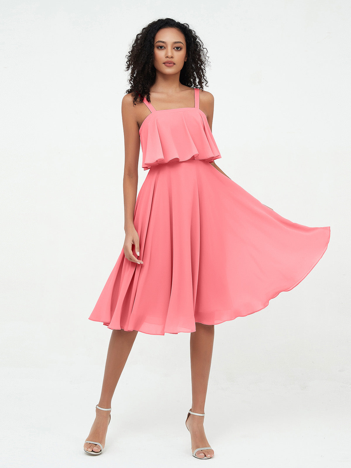 Strapless Mini Chiffon Dresses with Sweethart Watermelon