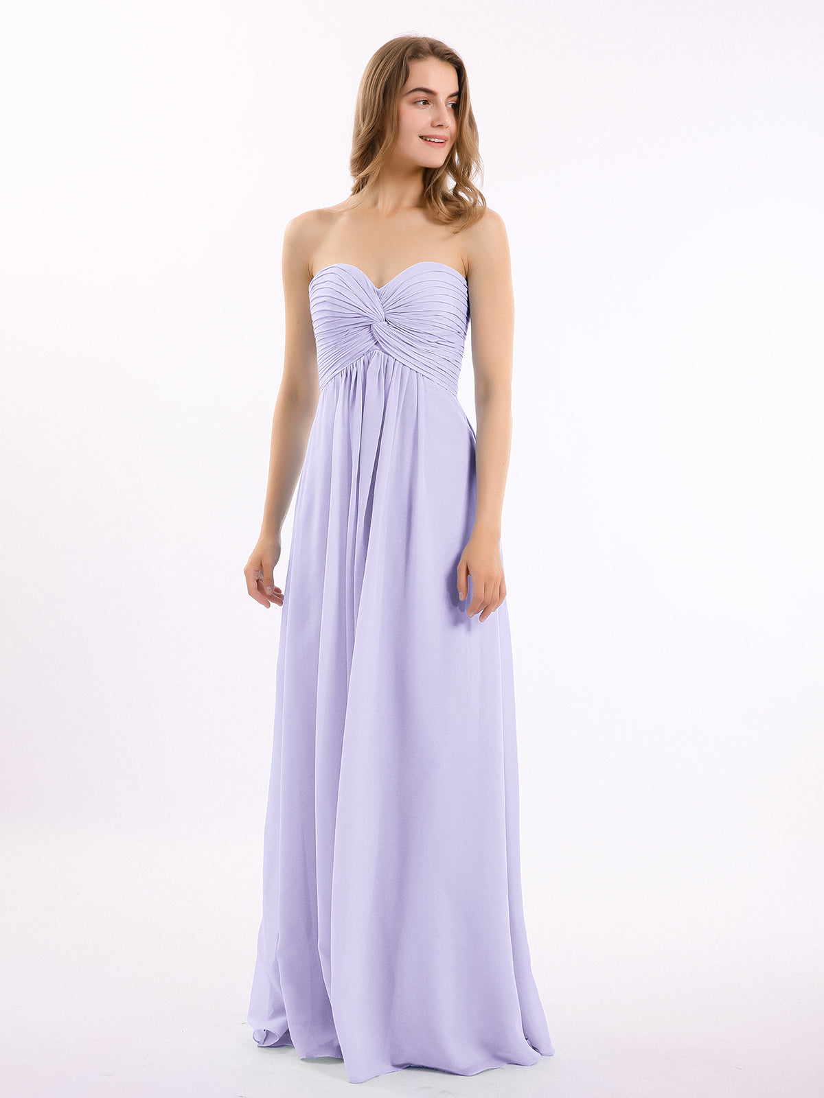 Strapless Chiffon Short Dresses with Bow Lilac Plus Size