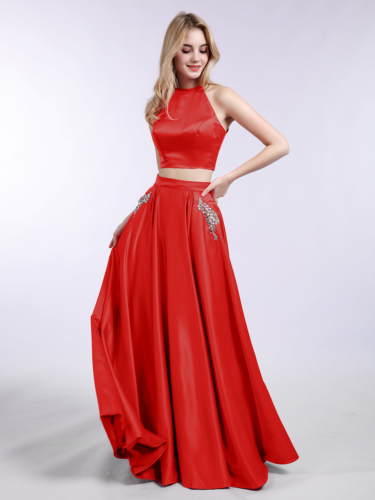 strapless open back dress Formal Short Dress Prom Cocktail Red main image 0