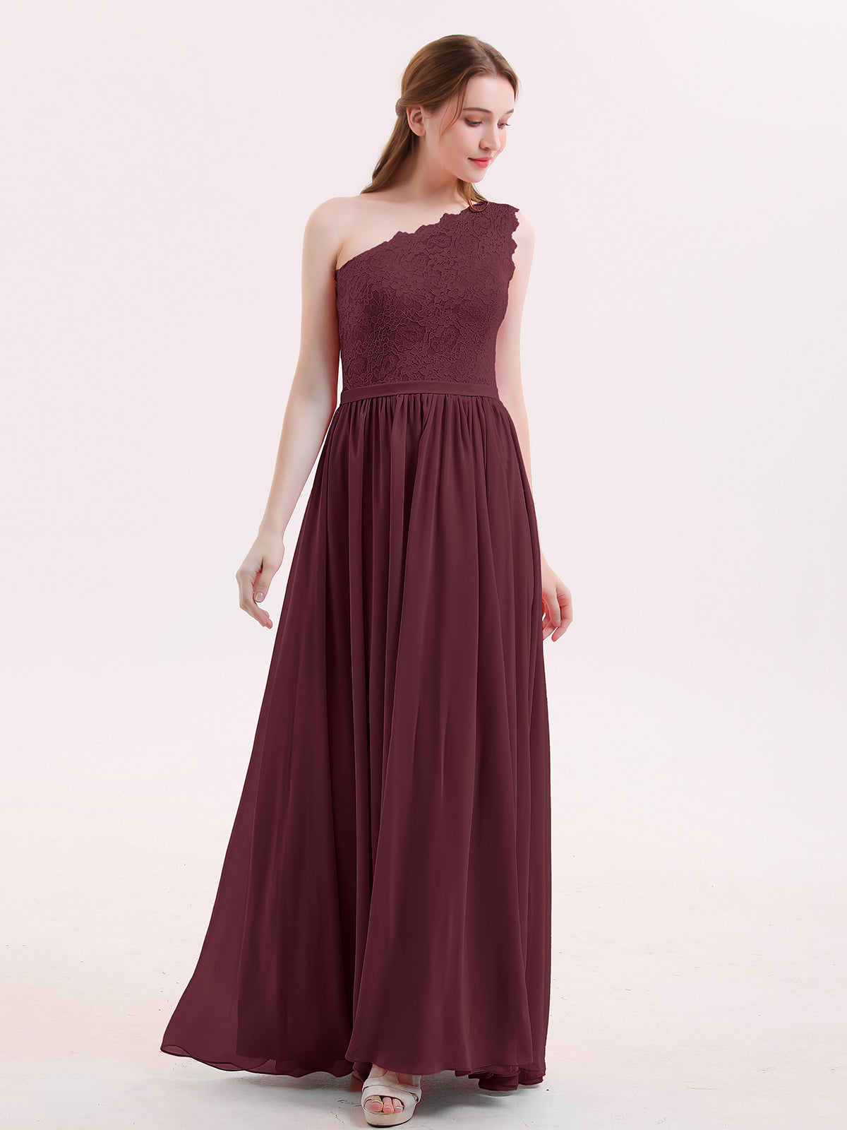 Off the Shoulder Long Chiffon Dresses Cabernet Plus Size