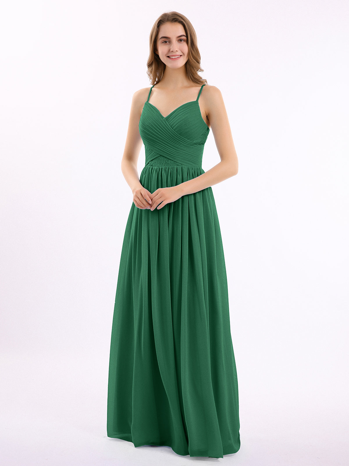 dark emerald green bridesmaid dresses BABARONI Chiffon Sweetheart Floor-length Spaghetti Straps Lace A-line, Dark Green / US18 Hand Wash Do Not Size:XXS/XS 56 Performance Dress Shirts vs bridesmaid gown
