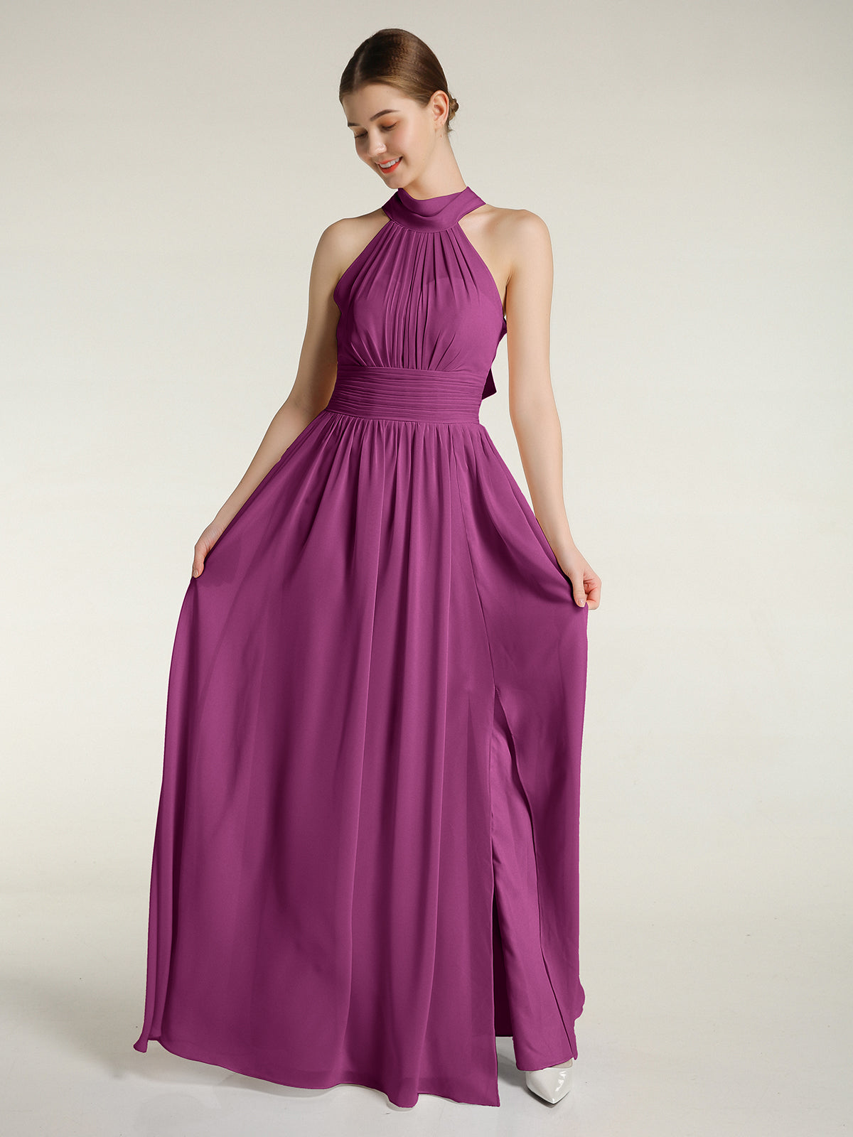 Lace Top and Tulle Skirt Full Length Dress Orchid Plus Size
