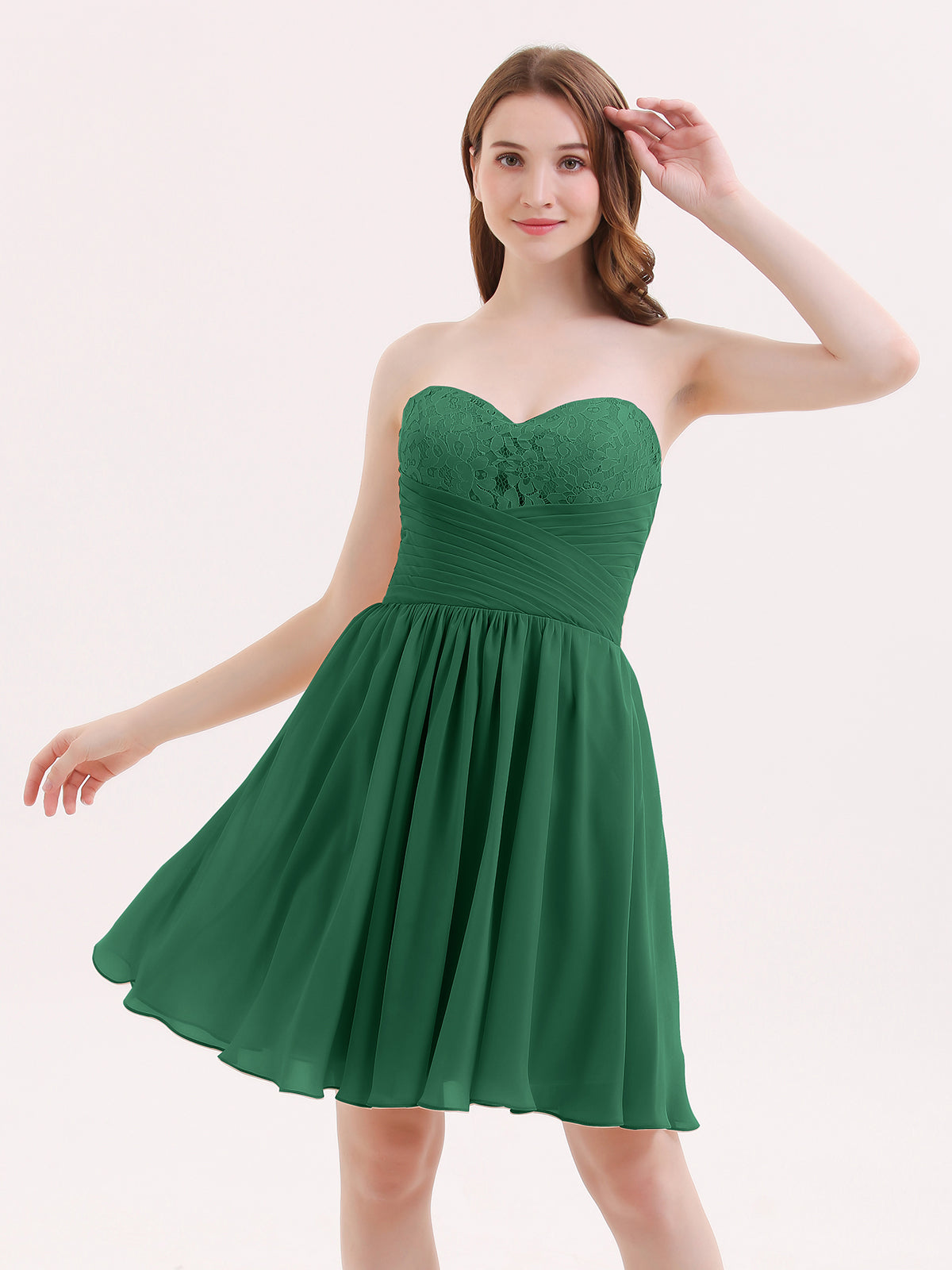 green emerald velvet dress Laced In Allure Strapless Mini Dress
