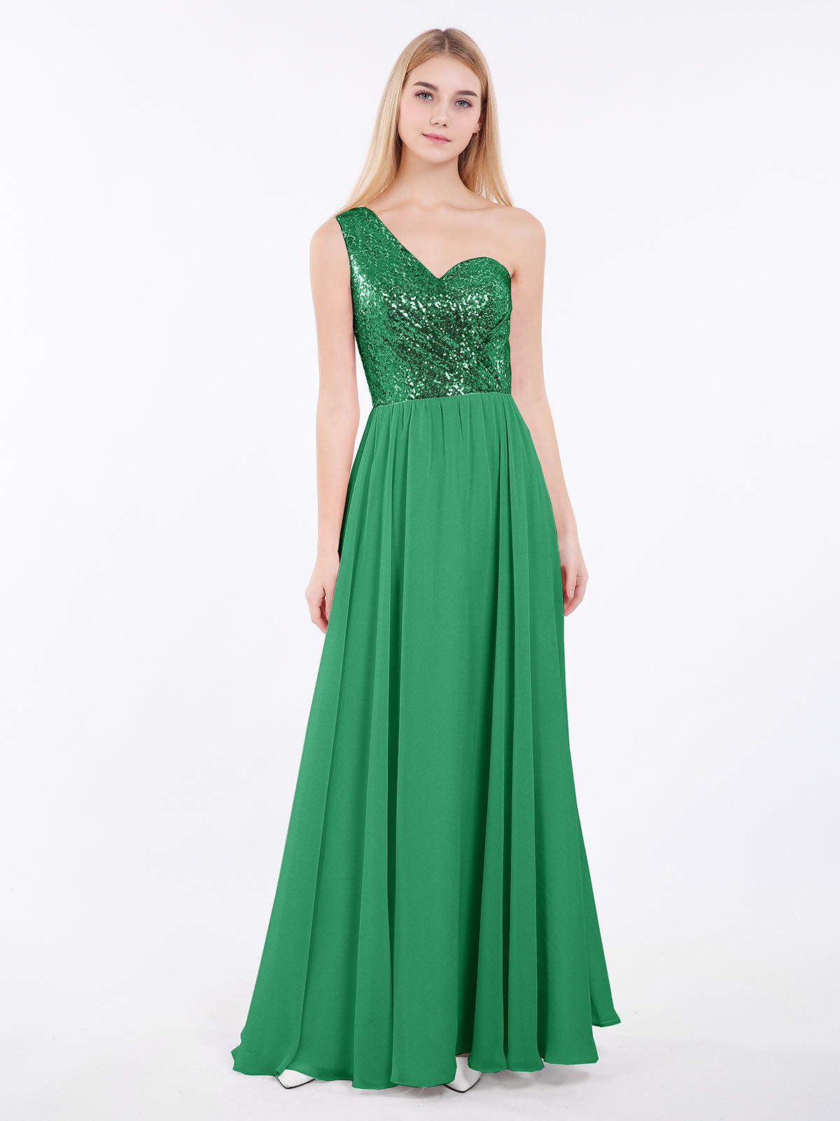 womens green cocktail dress Vintage Dark Green Beaded Strap Chiffon Mermaid Slit Prom Dress P3381 –  PreppyDress main image 1