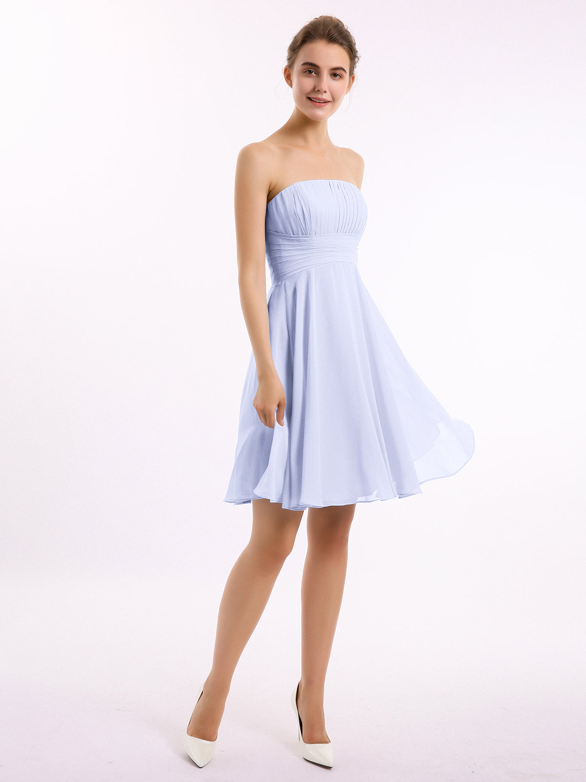 Lavender Bridesmaid Dresses Knee Length Wedding Party Gowns Plus Size Custom Made