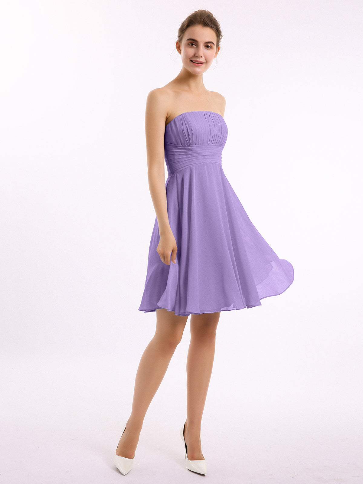 Long Chiffon Strapless Gowns with Sweethart Tahiti Plus Size main image 1
