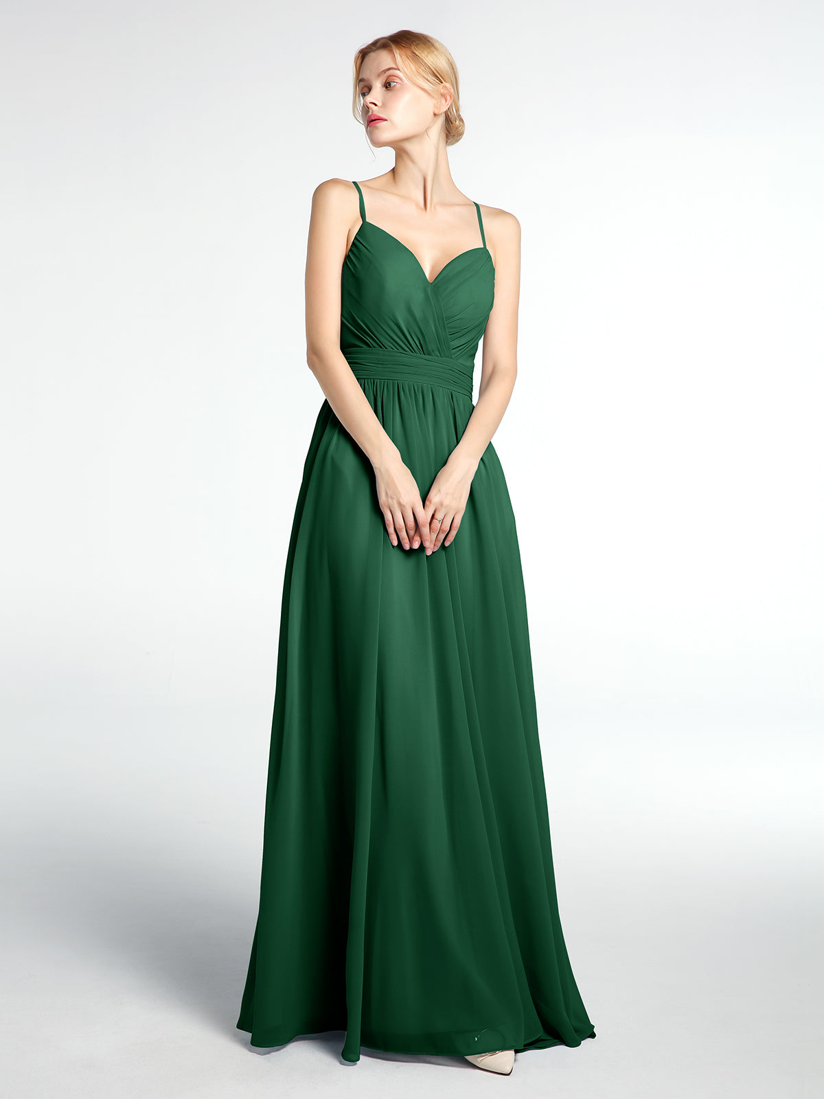 dark forest green bridesmaid dress Plunging Neck A-Line Dark Green Bridesmaid Dress – FancyVestido