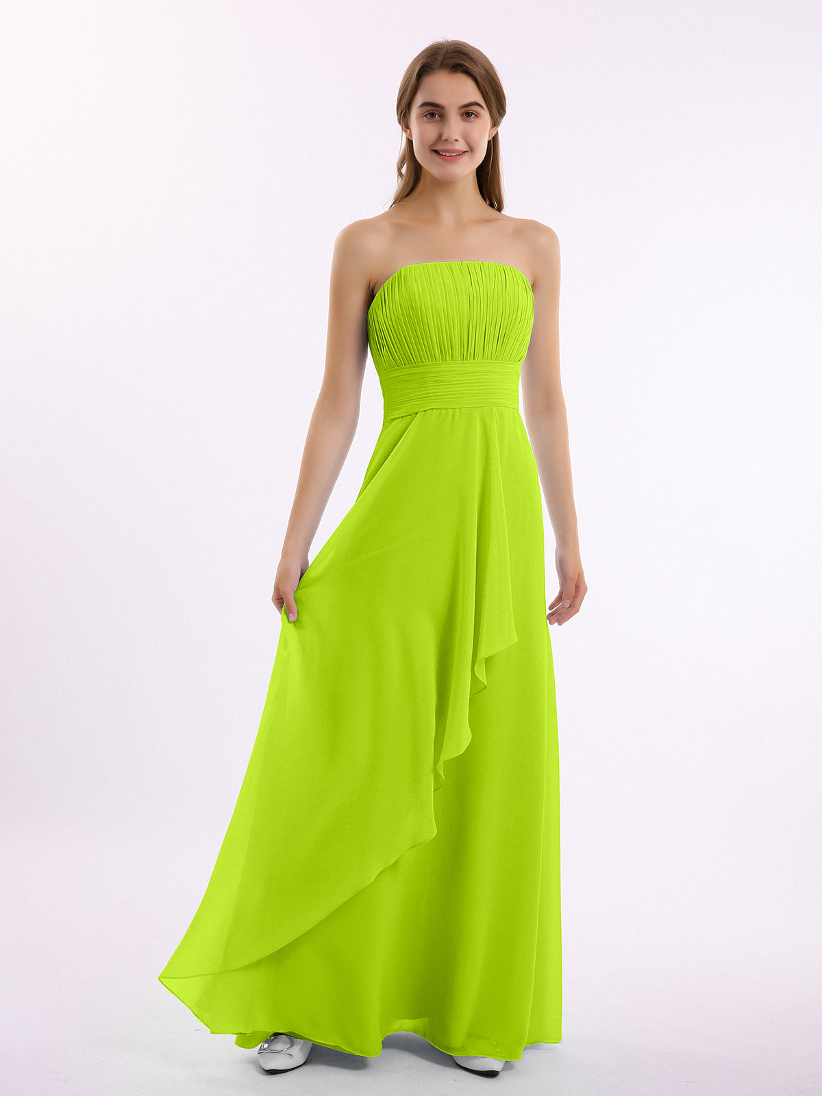 plus size lime green bridesmaid dresses BABARONI Chiffon Strapless Floor-length Sleeveless Pleated A-line, Lime Green / US18 pocket twirl dress this dress is sure Size:Pint (16 oz) 23 Rust & Terracotta