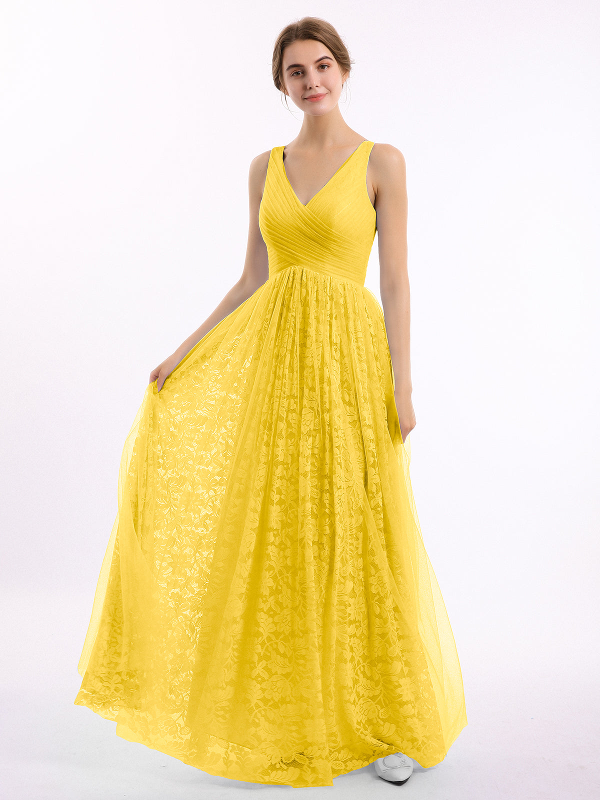 Chiffon and Lace Hlater Long Gowns Marigold Plus Size main image 1