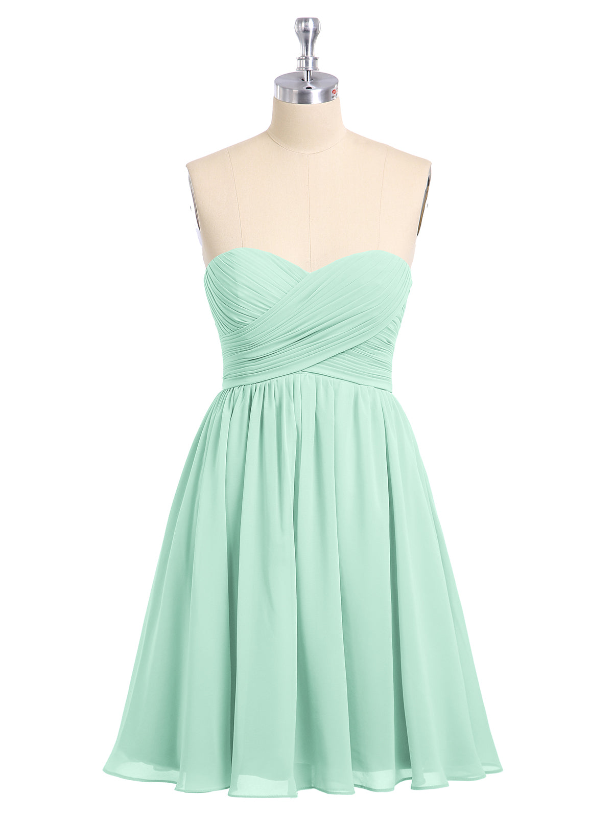 BABARONI Strapless Sweetheart Neck Short Bridesmaid Gown Mint Green, Mint Green / US0 BABARONI Strapless Sweetheart Neck Short Bridesmaid Gown Mint Green, Mint Green / US0