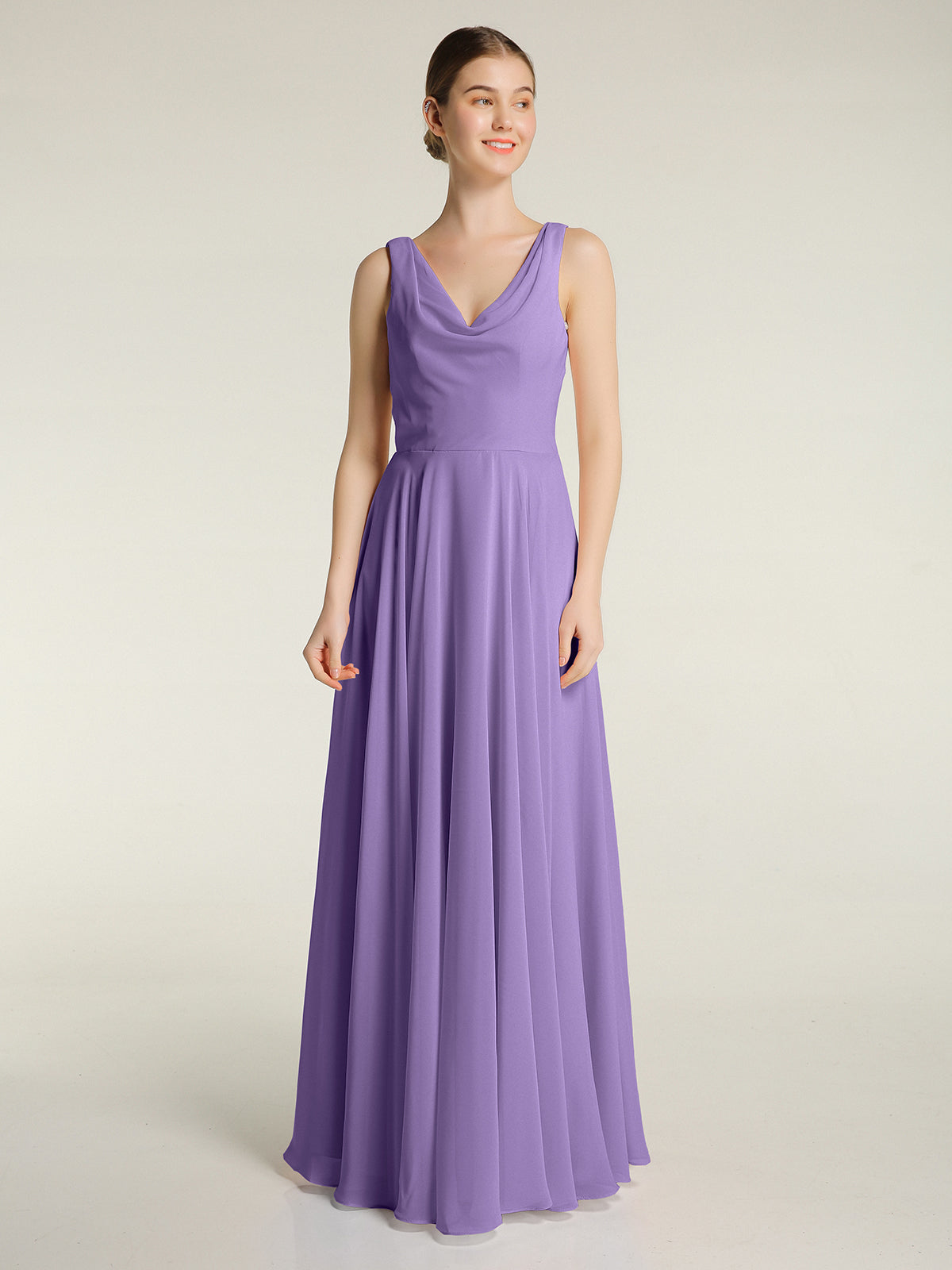Long Chiffon Simple Dress with Halter Neck Tahiti Plus Size main image 0