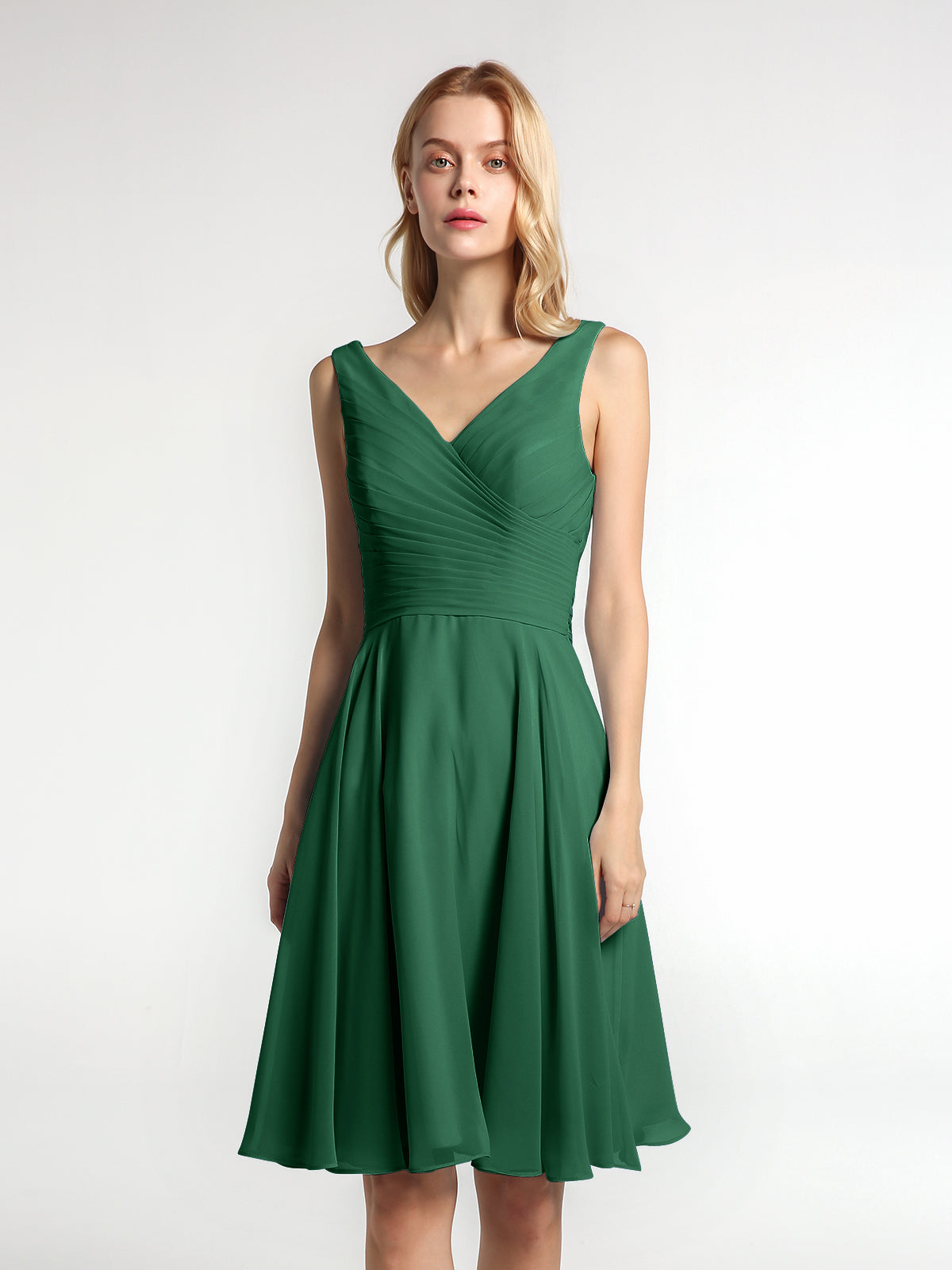 green emerald velvet dress Bodycon V Neck Dark Green Satin Tight Short Homecoming Dresses with  Beadings VK24090806 – Vickidress main image 0