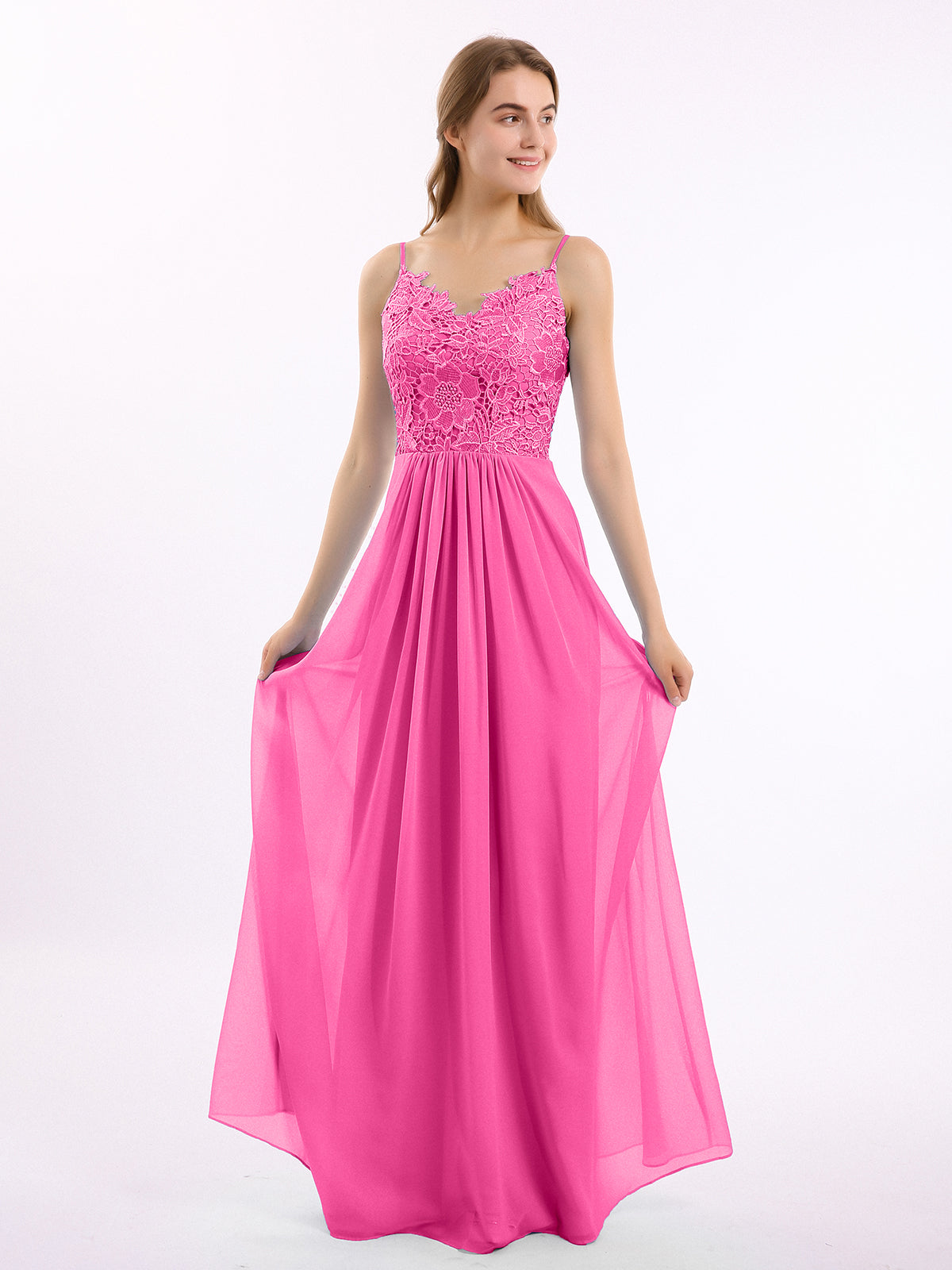Off The Shoulder Chiffon Dresses with Spaghetti Straps Azalea Plus Size main image 1