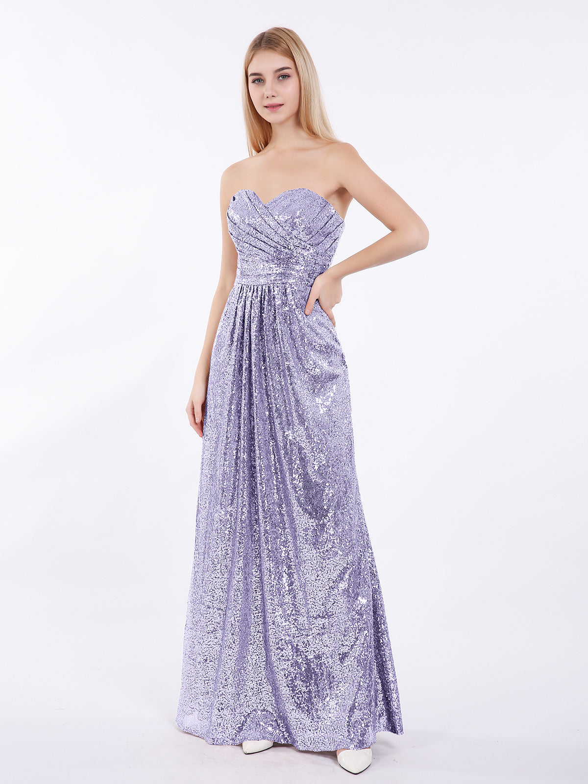 blue dress for baby girl Sparkly Lavender Tiered Tulle A-line Princess Prom Dresses, Evening Gown,  MP671