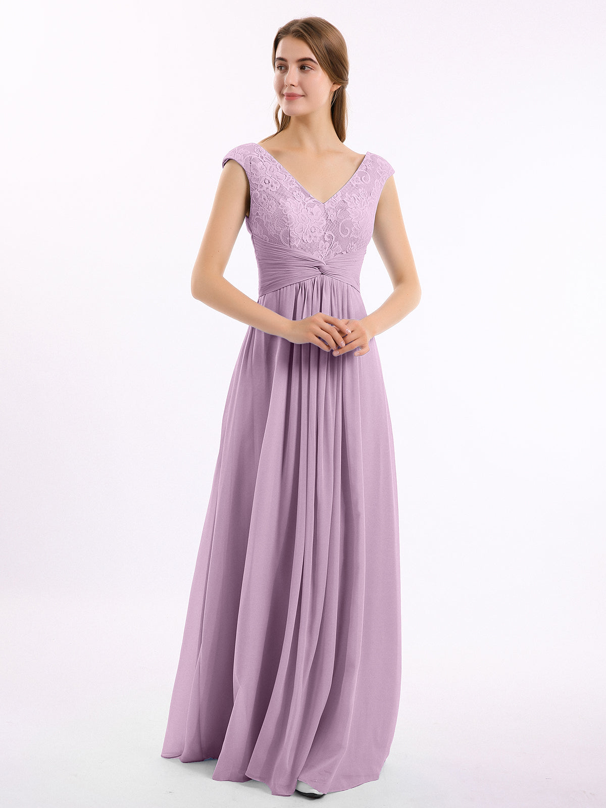 Long Chiffon Simple Dress with Halter Neck Wisteria Plus Size