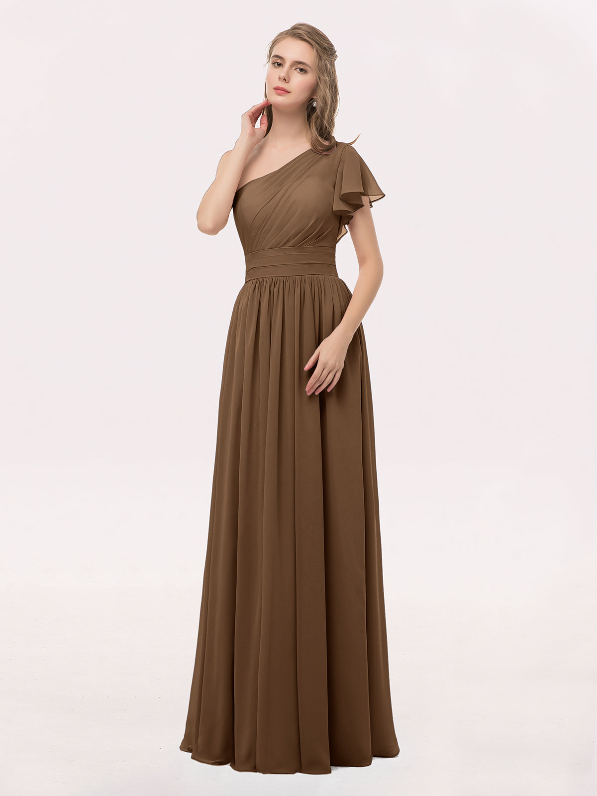 chiffon dress one shoulder Long Bridesmaid with Slit Black Yellow Length chiffon prom dress 🎄🤠 Saddle up for size:S/UK10