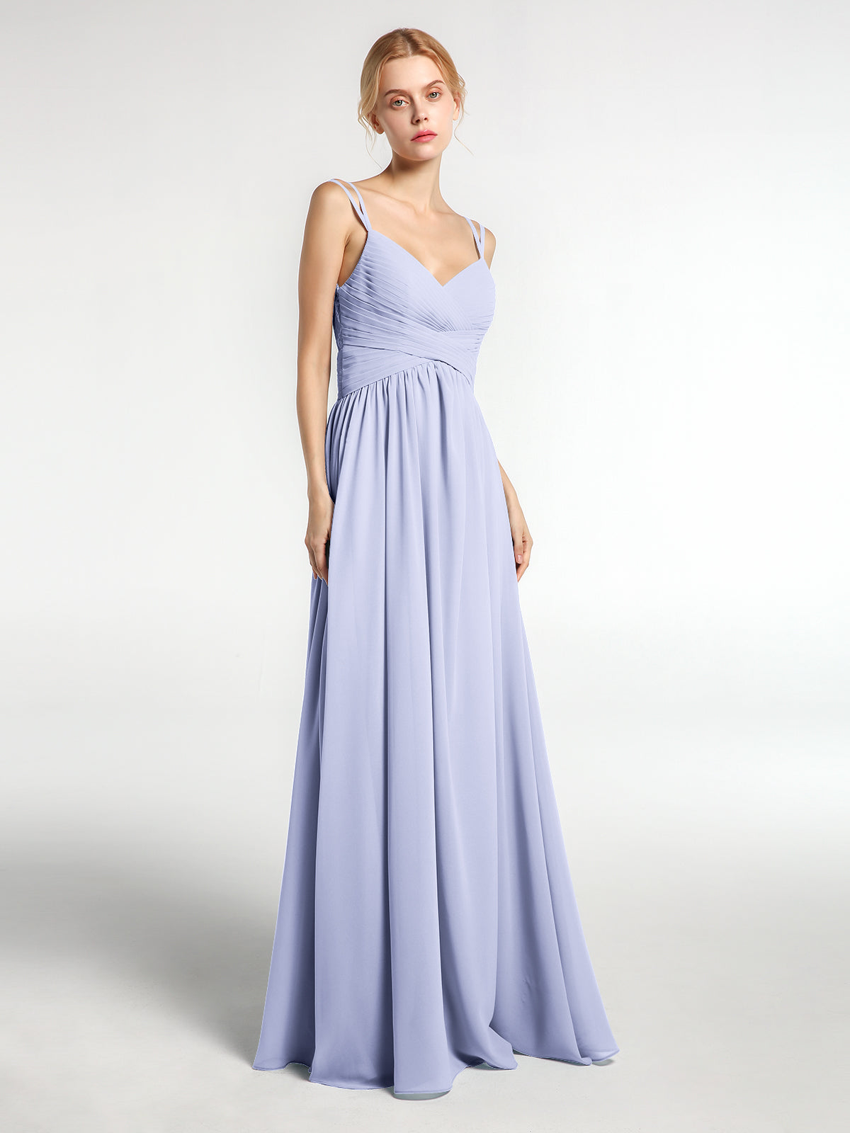 Two Layers Chiffon Top Long Bridesmaid Dress Flamingo Plus Size