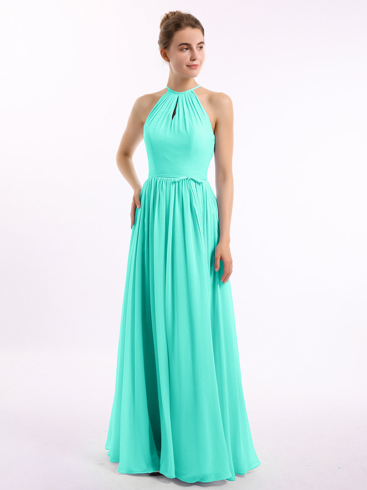Strapless Long Chiffon Dresses with Cascade Hem Spa Plus Size