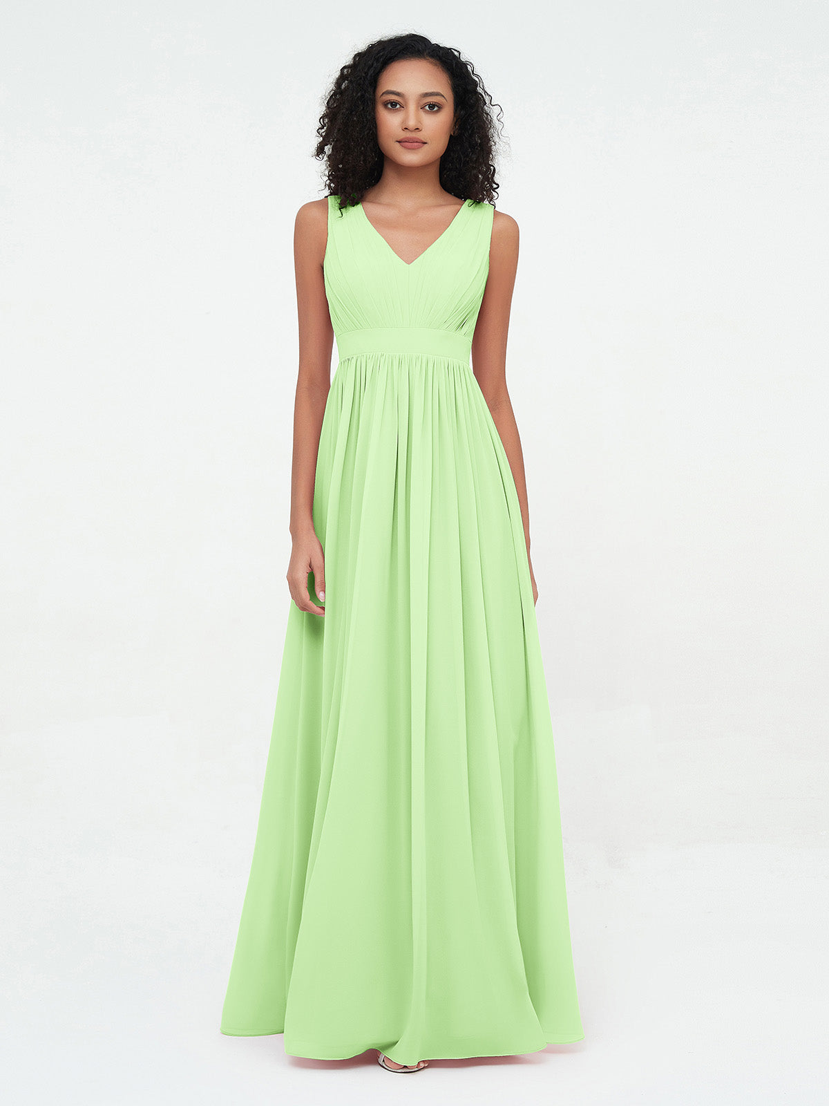 Lace and Chiffon v-NECK Dress with Slit Dusty Sage Plus Size