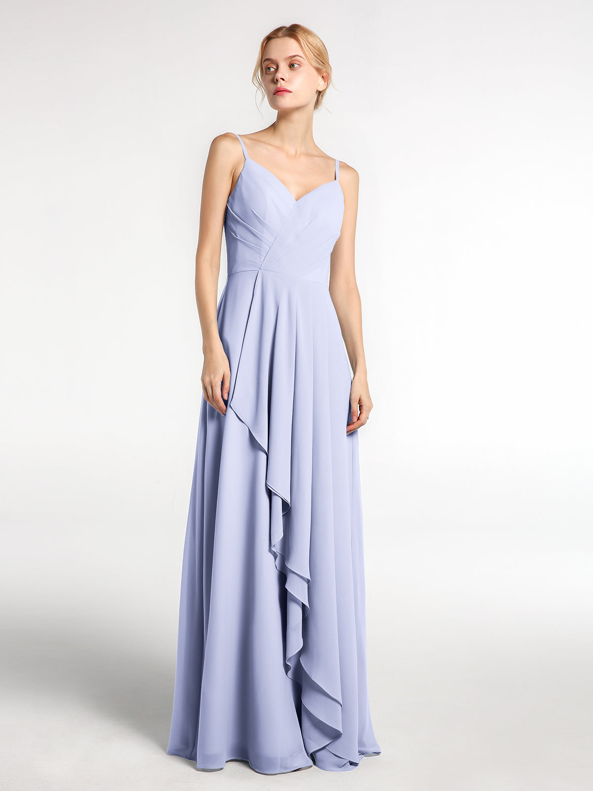 Spaghetti Strap Dresses with Flutter Sleeves Lavender Plus Size