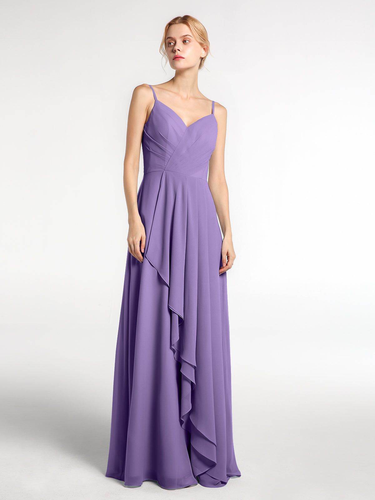 Spaghetti Strap Satin Dresses with Long Sleeves Tahiti main image 1