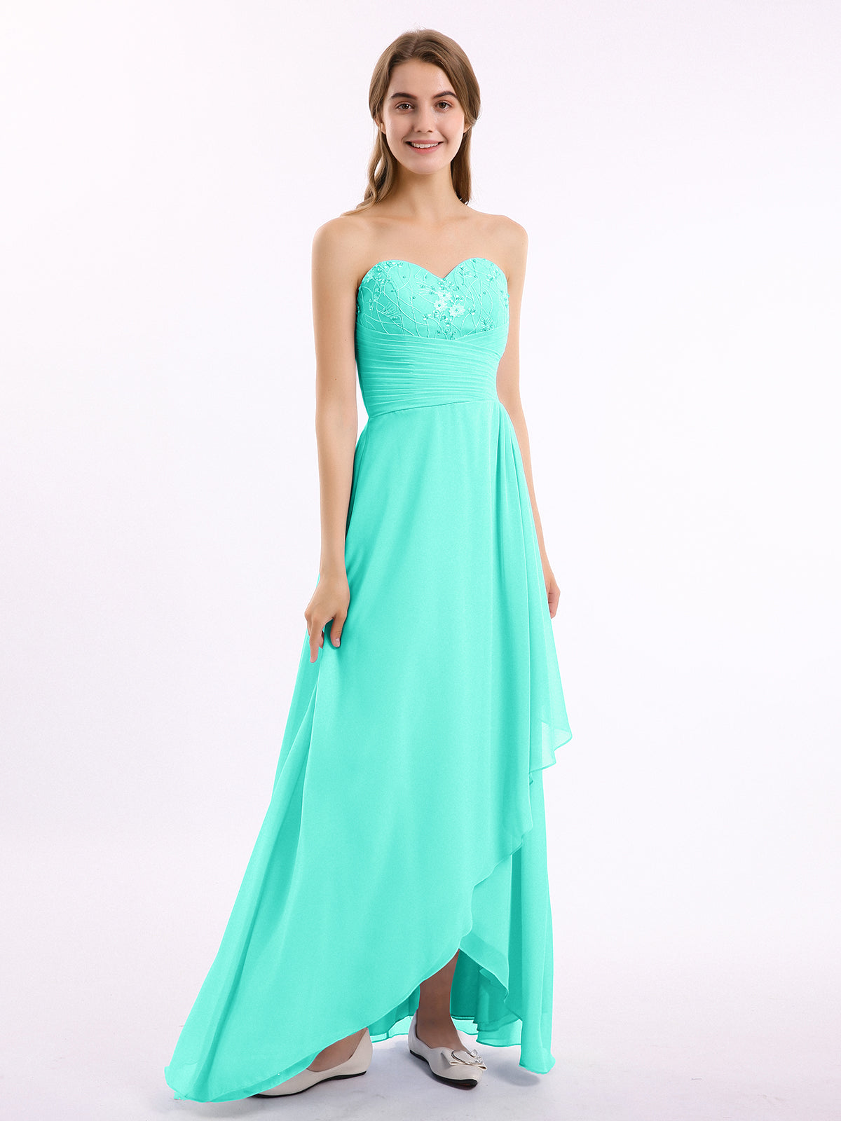 Long Chiffon Strapless Gowns with Sweethart Spa Plus Size main image 1