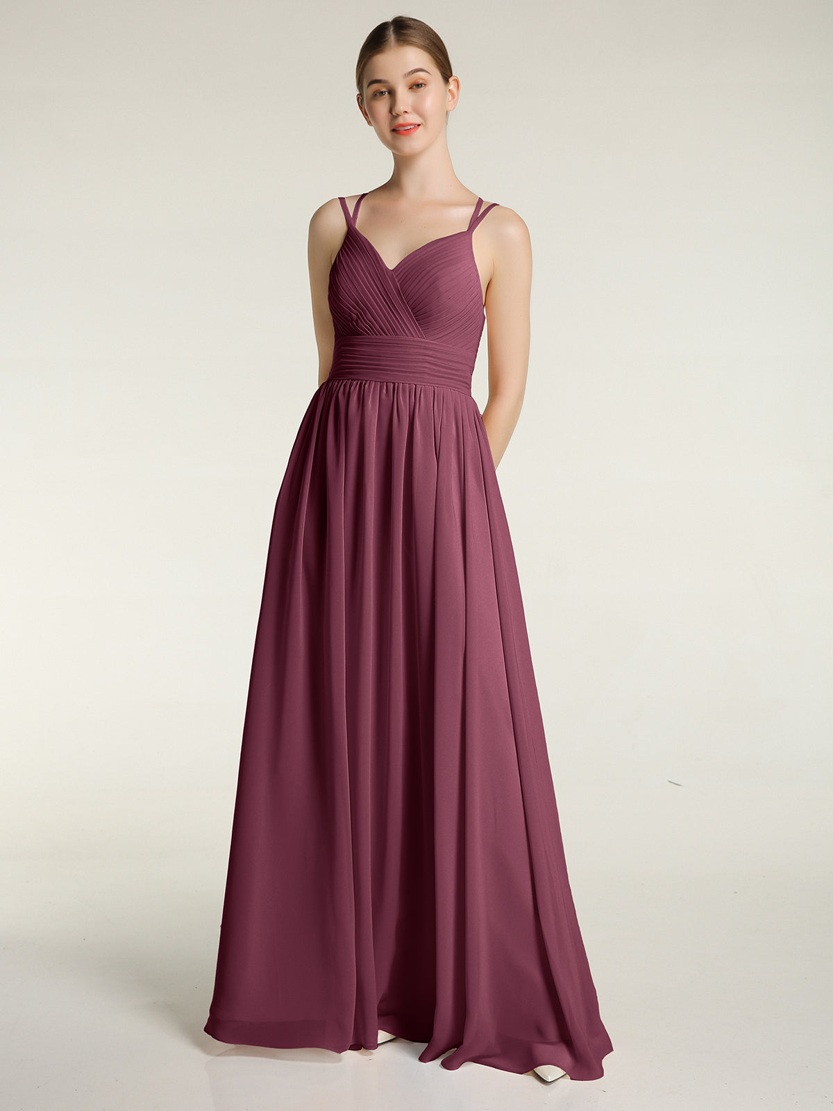 Chiffon Strapless Dresses with Sweetheart Mulberry Plus Size main image 1