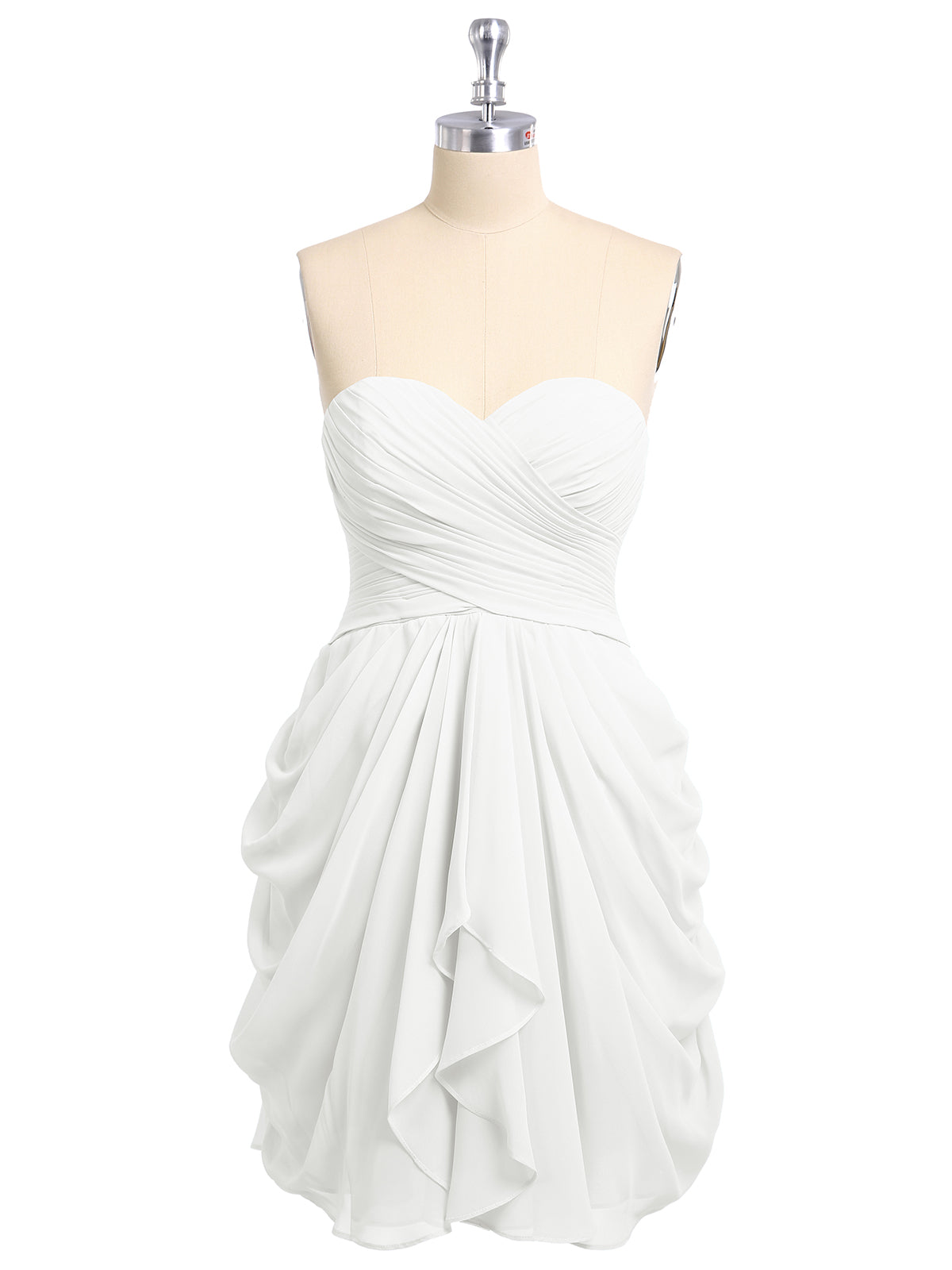 Strapless Sweetheart Neck Short Dresses Ivory Plus Size