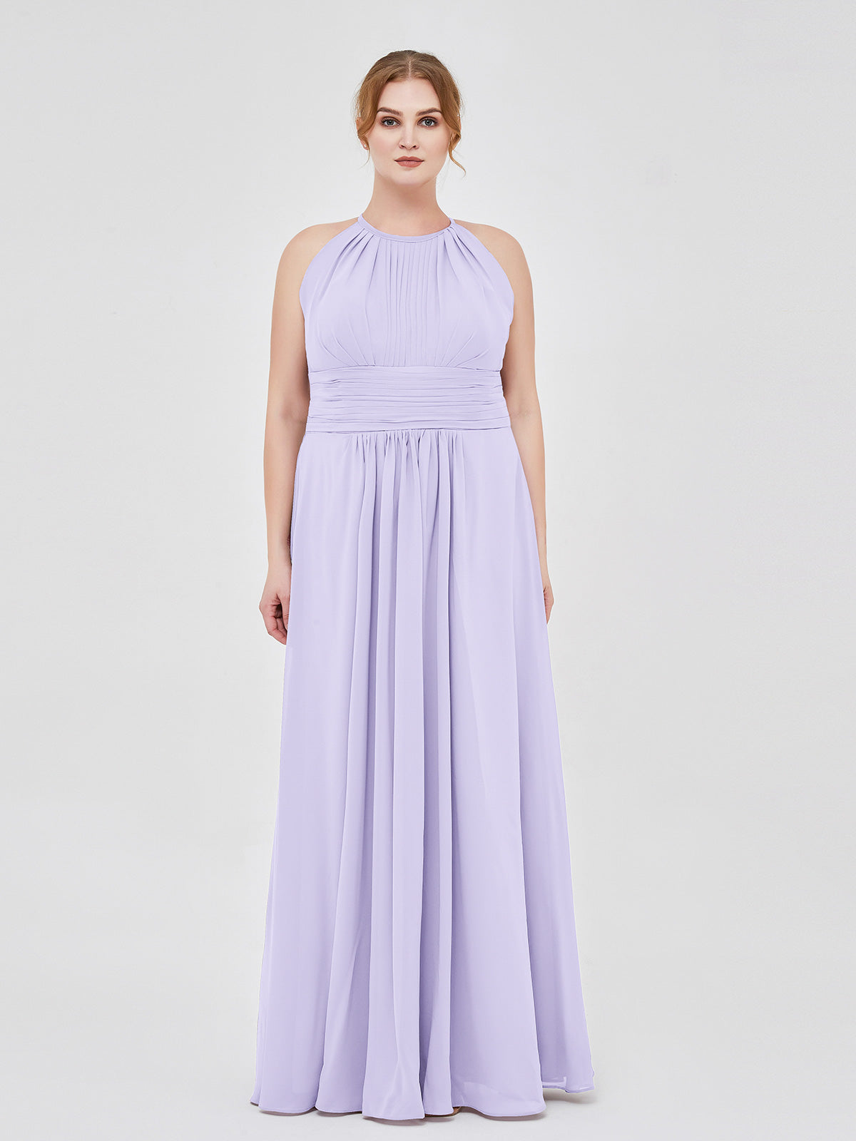 BABARONI Halter Chiffon Maxi Dress of Bridesmaid Lilac, Lilac / US0 BABARONI Halter Chiffon Maxi Dress of Bridesmaid Lilac, Lilac / US0