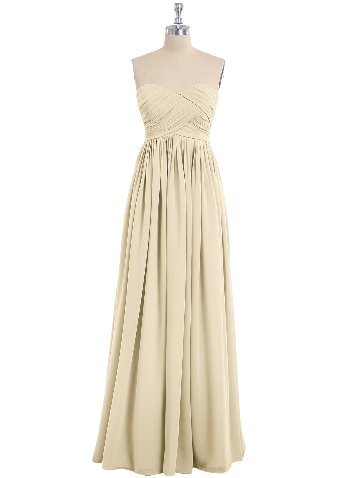 Empire Sleeveless Bridesmaid Gown with Bowknot Champagne
