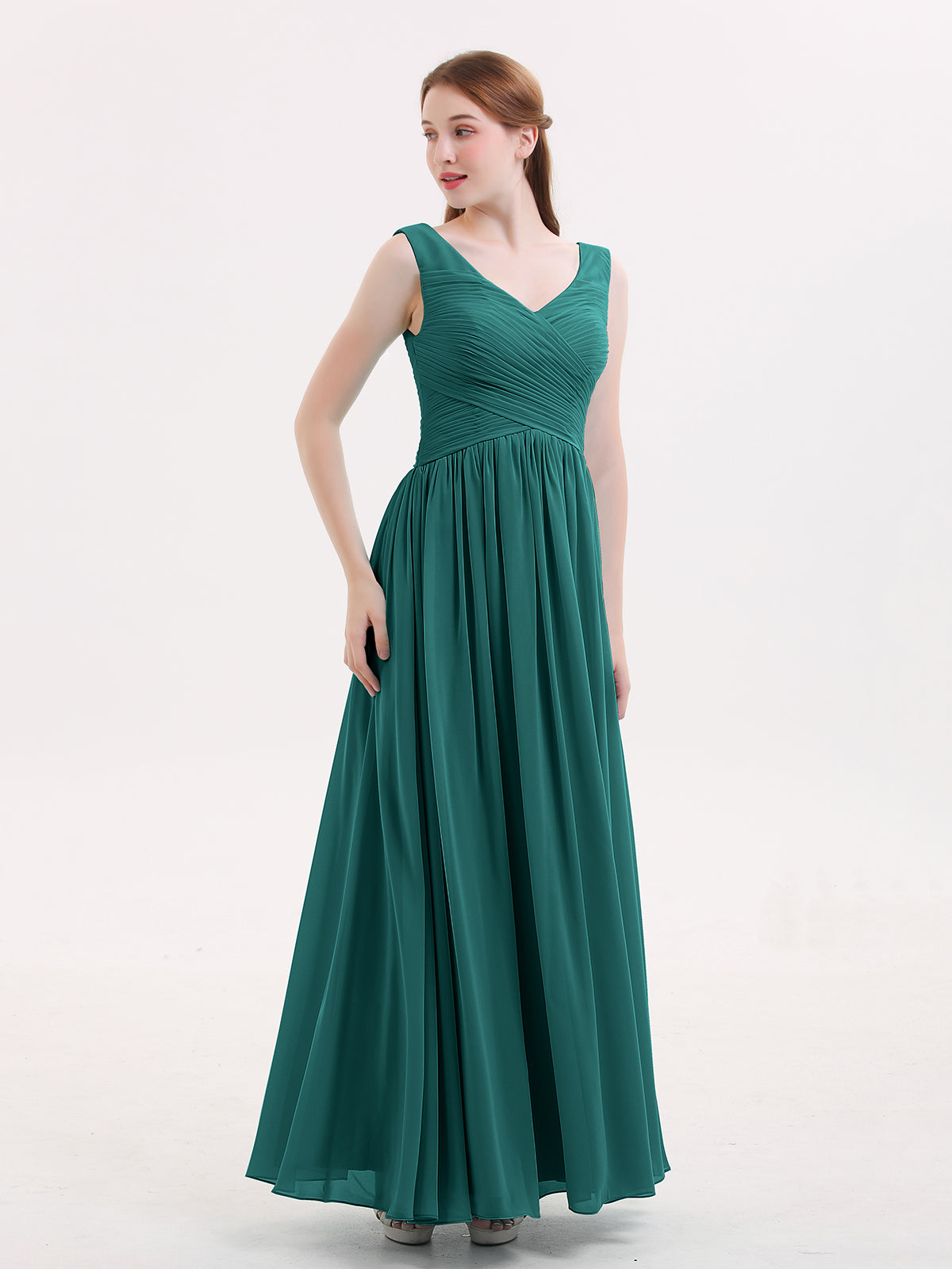 Full Length Chiffon Halter Dresses Peacock Plus Size