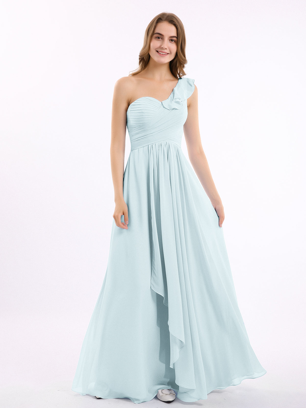 mist blue bridesmaid dresses