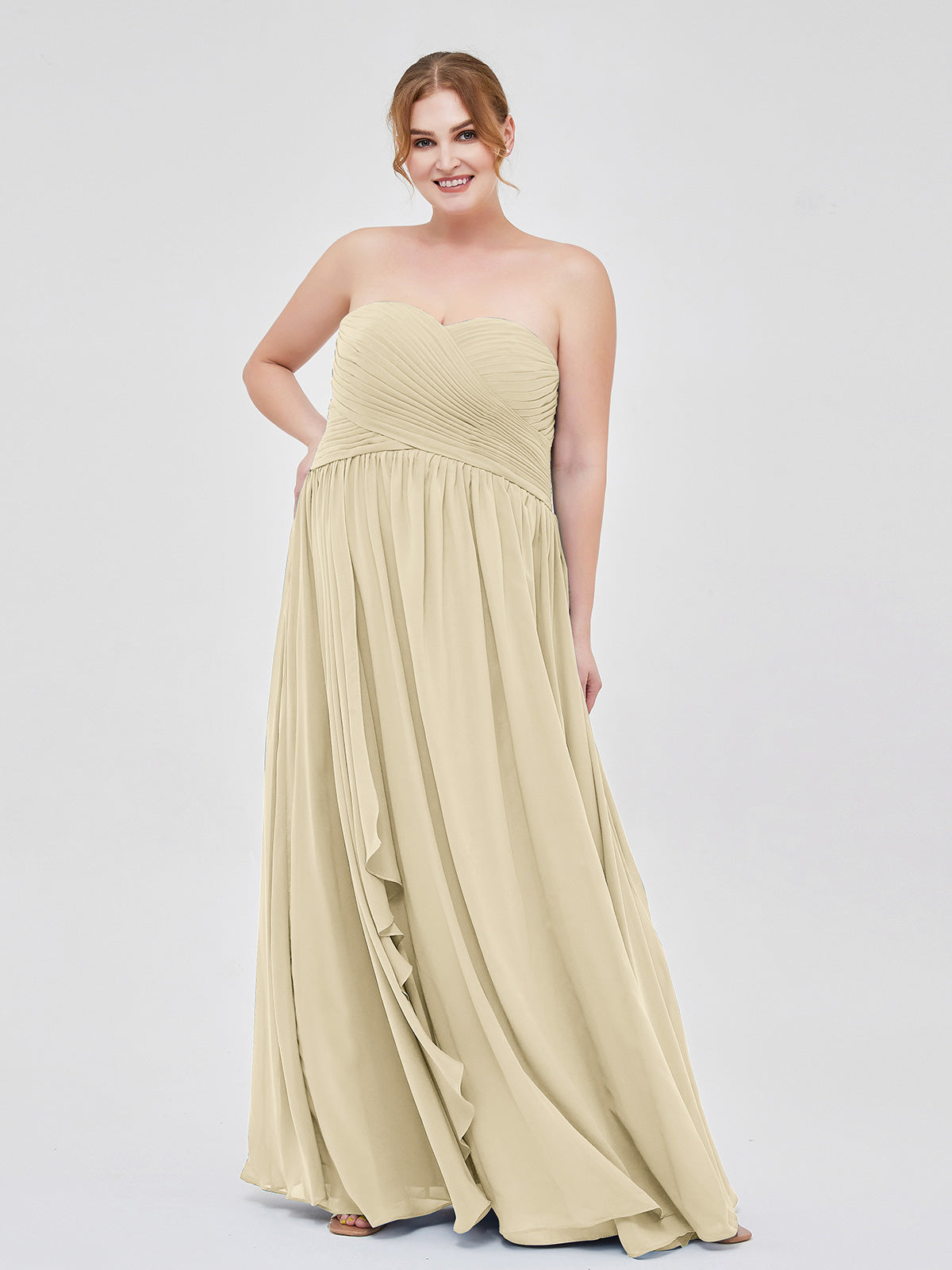Empire Bridesmaid Gown with Spaghetti Strap Terracotta Plus Size